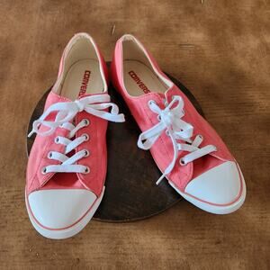 Converse Chuck Taylor All Star Dainty Canvas Sneakers Womens 8.5 Coral Skater